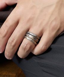 GILD ギルド / Warp top & flat atypical set ring シルバー925エイティピカルセットリング / G251-RI06