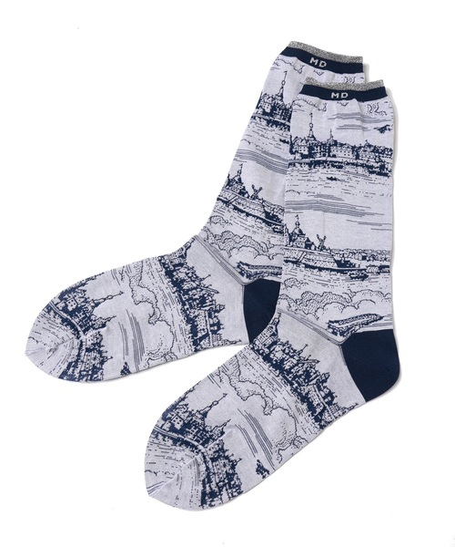 mintdesigns（ミントデザインズ）の「TOILE DE JOUY SOCKS（ソックス/靴下・レディース・ブラック/ネイビー/レッド・M）」の7枚目の写真