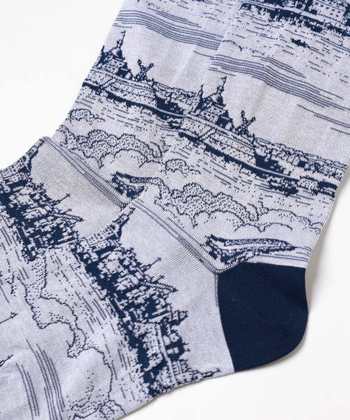 mintdesigns（ミントデザインズ）の「TOILE DE JOUY SOCKS（ソックス/靴下・レディース・ブラック/ネイビー/レッド・M）」の9枚目の写真