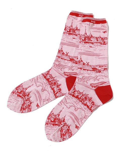 mintdesigns（ミントデザインズ）の「TOILE DE JOUY SOCKS（ソックス/靴下・レディース・ブラック/ネイビー/レッド・M）」の10枚目の写真