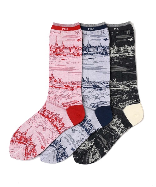 mintdesigns（ミントデザインズ）の「TOILE DE JOUY SOCKS（ソックス/靴下・レディース・ブラック/ネイビー/レッド・M）」の13枚目の写真