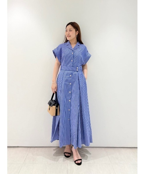 極美品　アルアバイル　ストライプシャツワンピース　近年モノ　2023年　春夏 極美品 アルアバイル ストライプシャツワンピース 近年モノ 2023