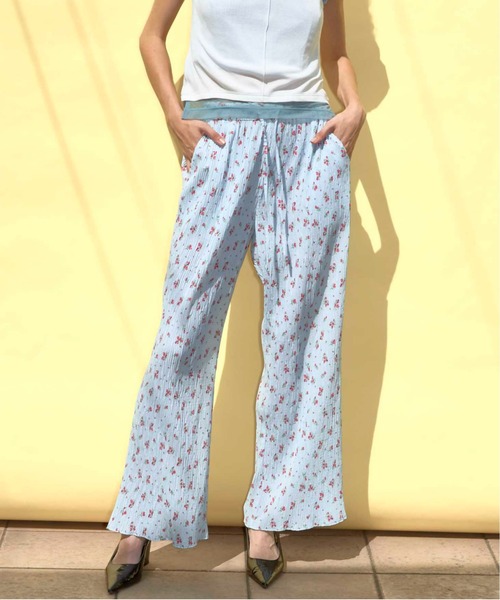 フラワープリーツイージーパンツMAISON SPECIAL/メゾンスペシャル36 Small Flower Pleated Pants/スモールフラワープリーツパンツ