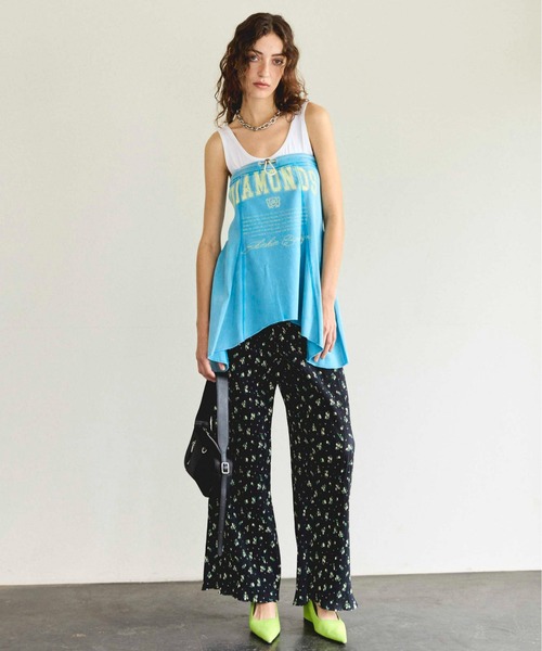 フラワープリーツイージーパンツMAISON SPECIAL/メゾンスペシャル36 Small Flower Pleated Pants/スモールフラワープリーツパンツ