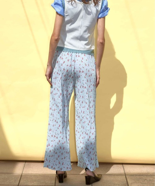 フラワープリーツイージーパンツMAISON SPECIAL/メゾンスペシャル36 Floral Pattern Pleated Easy Pants/フラワープリーツイージー