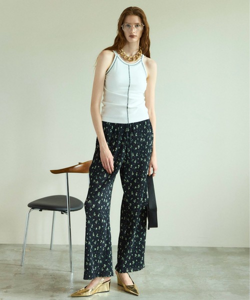 Small Flower Pleated Pants/スモールフラワープリーツパンツ