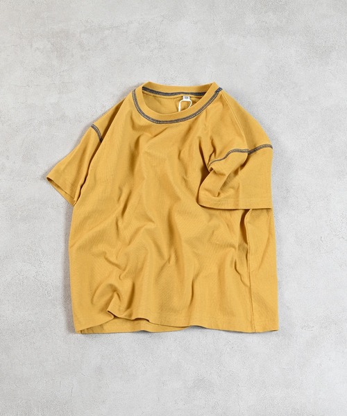 Life Support Products(ライフサポートプロダクツ)の「ステッチバイカラーTシャツ(Tシャツ/カットソー・キッズ・ブルー/チャコール/ホワイト系その他/ライトグリーン/イエロー/ピンク/オフホワイト/グレー・90/100/110/80/95/140/150/120/130)」の7枚目の写真