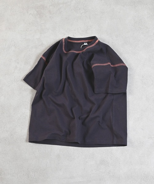 Life Support Products(ライフサポートプロダクツ)の「ステッチバイカラーTシャツ(Tシャツ/カットソー・キッズ・ブルー/チャコール/ホワイト系その他/ライトグリーン/イエロー/ピンク/オフホワイト/グレー・90/100/110/80/95/140/150/120/130)」の4枚目の写真