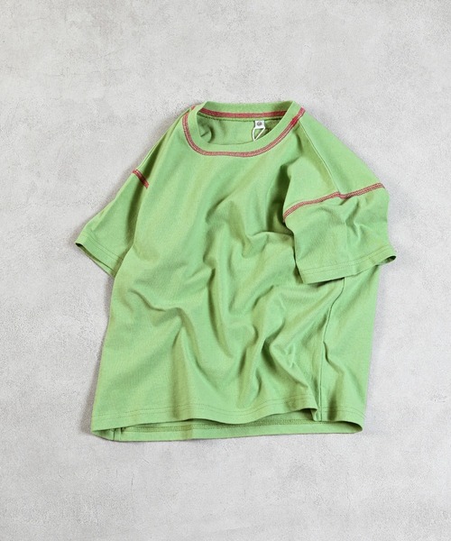 Life Support Products(ライフサポートプロダクツ)の「ステッチバイカラーTシャツ(Tシャツ/カットソー・キッズ・ブルー/チャコール/ホワイト系その他/ライトグリーン/イエロー/ピンク/オフホワイト/グレー・90/100/110/80/95/140/150/120/130)」の5枚目の写真