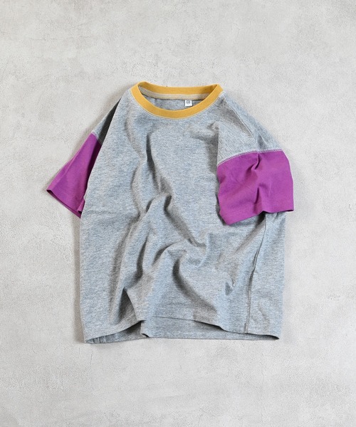 Life Support Products(ライフサポートプロダクツ)の「ステッチバイカラーTシャツ(Tシャツ/カットソー・キッズ・ブルー/チャコール/ホワイト系その他/ライトグリーン/イエロー/ピンク/オフホワイト/グレー・90/100/110/80/95/140/150/120/130)」の13枚目の写真