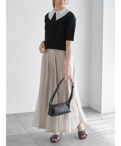 Te chichi（テチチ）の「シアークレープボリュームフレアスカート（スカート・レディース・シルバーグレー/カーキ/ブラック・F）」の5枚目の写真