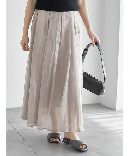 Te chichi（テチチ）の「シアークレープボリュームフレアスカート（スカート・レディース・シルバーグレー/カーキ/ブラック・F）」の7枚目の写真