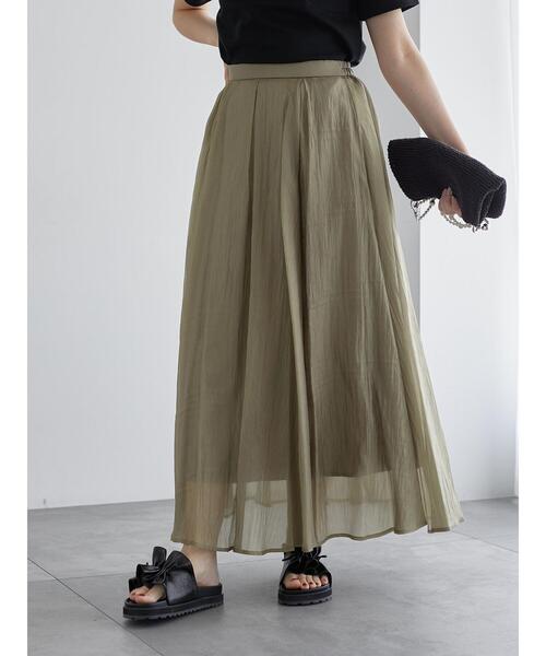 Te chichi（テチチ）の「シアークレープボリュームフレアスカート（スカート・レディース・シルバーグレー/カーキ/ブラック・F）」の10枚目の写真