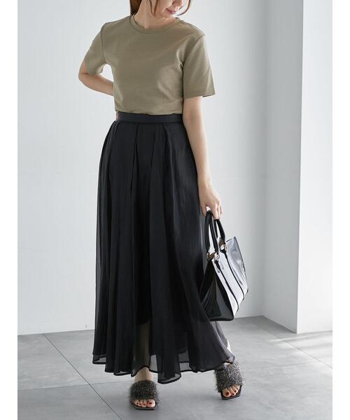 Te chichi（テチチ）の「シアークレープボリュームフレアスカート（スカート・レディース・シルバーグレー/カーキ/ブラック・F）」の12枚目の写真