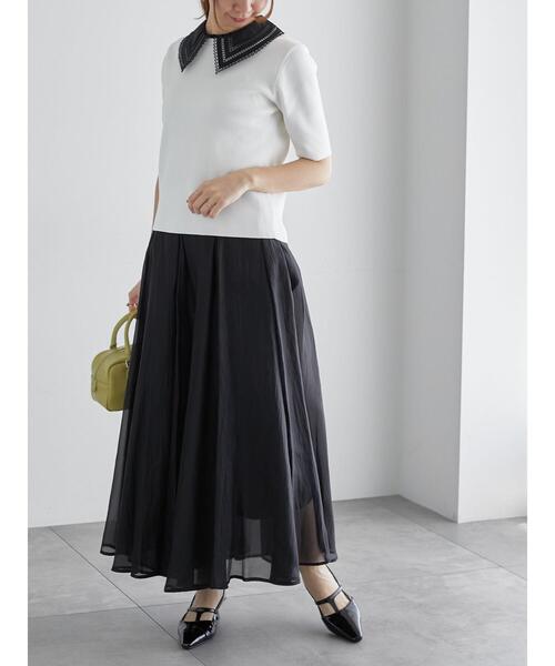 Te chichi（テチチ）の「シアークレープボリュームフレアスカート（スカート・レディース・シルバーグレー/カーキ/ブラック・F）」の13枚目の写真