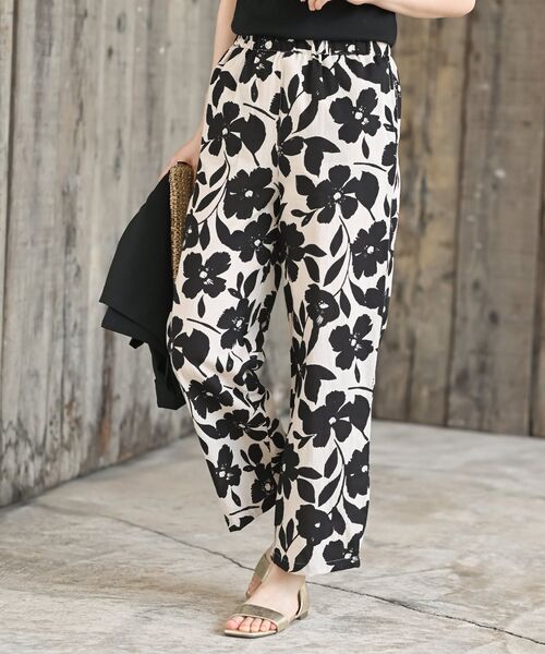 rps(アールピーエス)の「綿麻プリントイージーパンツ(その他パンツ・レディース・ブラック系その他2/オフホワイト/チャコールグレー/アイボリー/ブラック・フリー)」の2枚目の写真