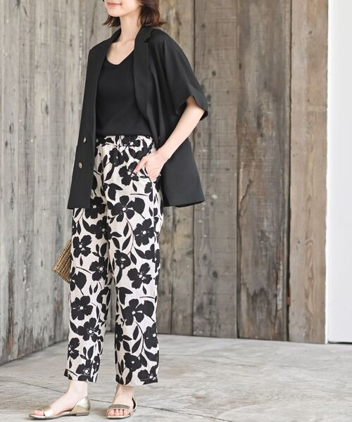 rps(アールピーエス)の「綿麻プリントイージーパンツ(その他パンツ・レディース・ブラック系その他2/オフホワイト/チャコールグレー/アイボリー/ブラック・フリー)」の6枚目の写真