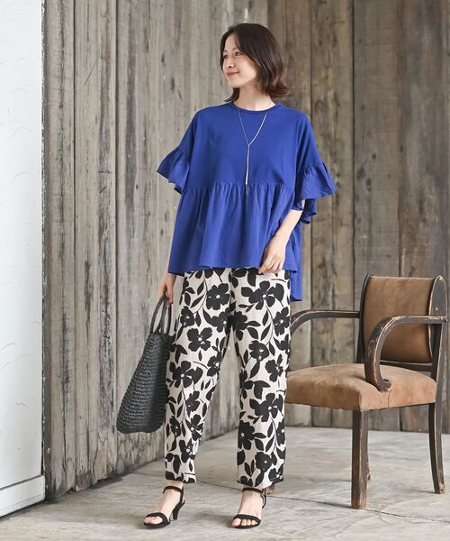 rps(アールピーエス)の「綿麻プリントイージーパンツ(その他パンツ・レディース・ブラック系その他2/オフホワイト/チャコールグレー/アイボリー/ブラック・フリー)」の12枚目の写真