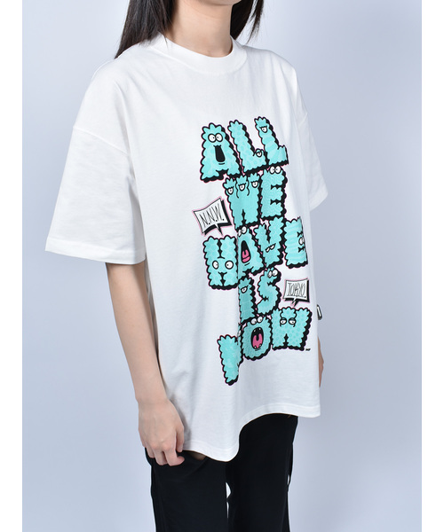 Import & Select(インポートアンドセレクト)の「【Nevernotworking】モンスターアルファベットフロントプリントBIGTEE ビッグシルエットショートスリーブT 半袖Tシャツ(Tシャツ/カットソー・メンズ・ホワイト/ブラック・3/2)」の1枚目の写真