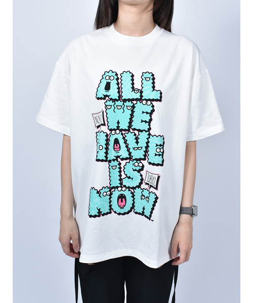 Import & Select(インポートアンドセレクト)の「【Nevernotworking】モンスターアルファベットフロントプリントBIGTEE ビッグシルエットショートスリーブT 半袖Tシャツ(Tシャツ/カットソー・メンズ・ホワイト/ブラック・3/2)」の3枚目の写真