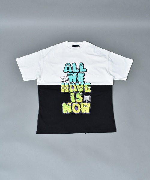 Import & Select(インポートアンドセレクト)の「【Nevernotworking】モンスターアルファベットフロントプリントBIGTEE ビッグシルエットショートスリーブT 半袖Tシャツ(Tシャツ/カットソー・メンズ・ホワイト/ブラック・3/2)」の9枚目の写真