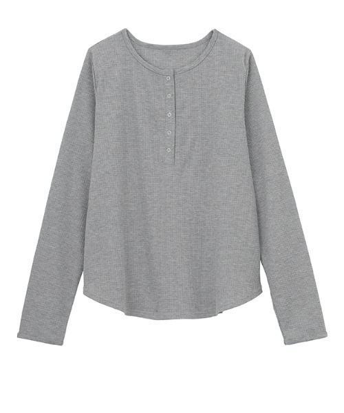 RANAN(ラナン)の「ヘンリーネックワッフルロングTシャツ(Tシャツ/カットソー・レディース・アイボリー/ブラック/その他/グレー/レッド/ネイビー・S/M/L/LL)」の19枚目の写真