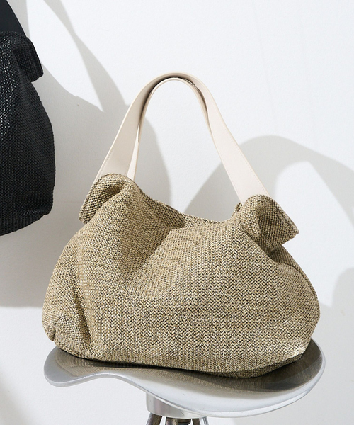 collex（コレックス）の「2WAYペーパーライクバッグ（ショルダーバッグ・レディース・ベージュ/ブラック・フリー）」の10枚目の写真