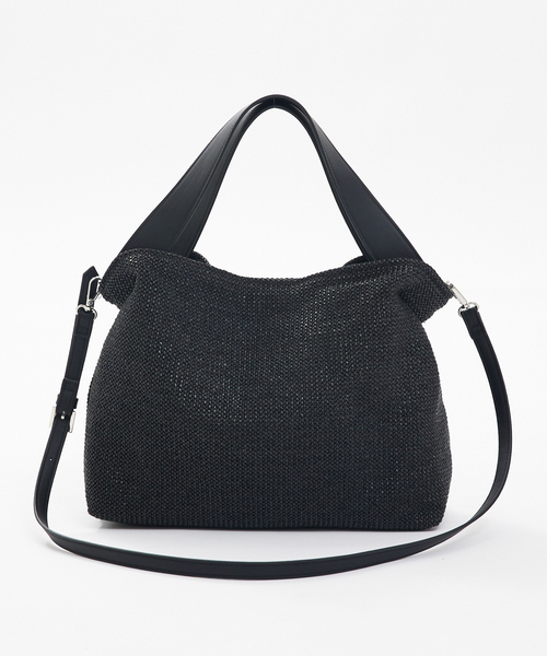 collex（コレックス）の「2WAYペーパーライクバッグ（ショルダーバッグ・レディース・ベージュ/ブラック・フリー）」の3枚目の写真