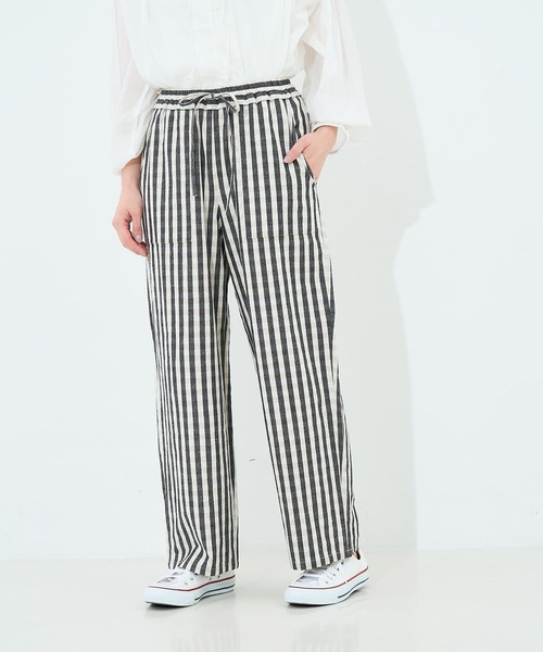 collex（コレックス）の「ストライプイージーパンツ（その他パンツ・レディース・ブラック/ネイビー・フリー）」の2枚目の写真