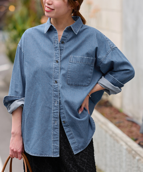 25AW JOURNAL STANDARD L'ESSAGEオーバーサイズシャツ JOURNAL STANDARD L'ESSAGE｜オーバーサイズデニムシャツ