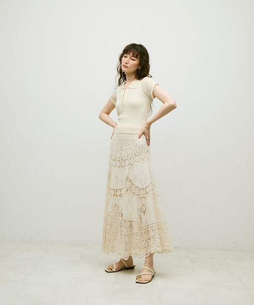 Crochet lace long skirt / クロシェレースロングスカート