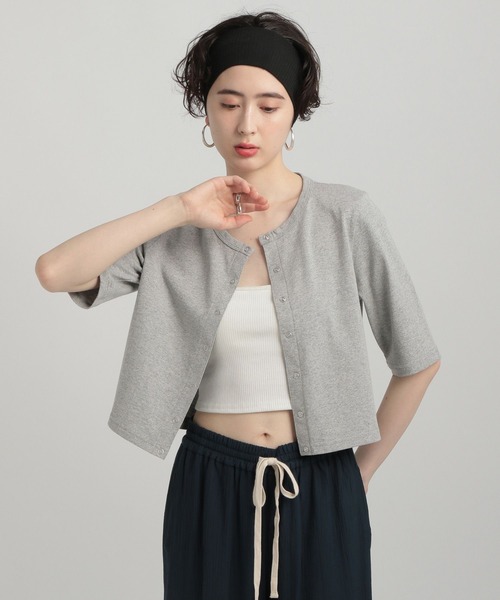 GEORGE'S（ジョージズ）の「スナップカーディガン（カーディガン/ボレロ・レディース・ブラック/グレー/オレンジ/オフホワイト・SMALL/MEDIUM）」の3枚目の写真