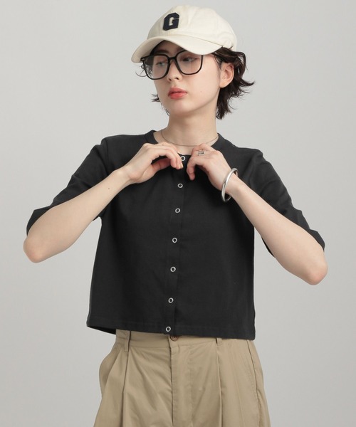 GEORGE'S（ジョージズ）の「スナップカーディガン（カーディガン/ボレロ・レディース・ブラック/グレー/オレンジ/オフホワイト・SMALL/MEDIUM）」の16枚目の写真