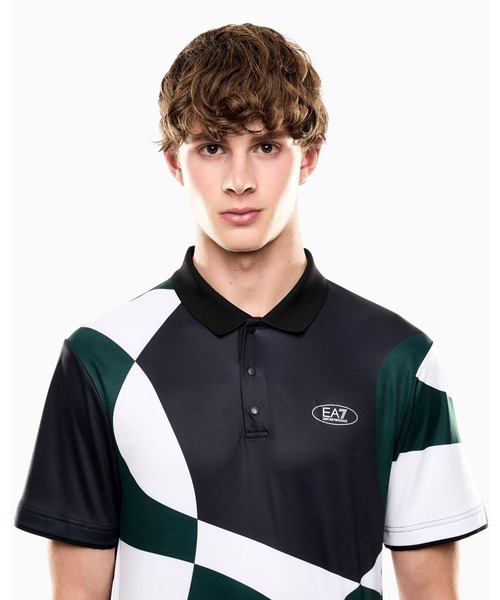 EMPORIO ARMANI EA7(エンポリオアルマーニイーエーセブン)の「【エンポリオ アルマーニ EA7】Golf Pro ポロシャツ VENTUS7テクニカルファブリック プリント(ポロシャツ・メンズ・ネイビー系・LARGE/MEDIUM/SMALL/X-LARGE/X-SMALL)」の4枚目の写真