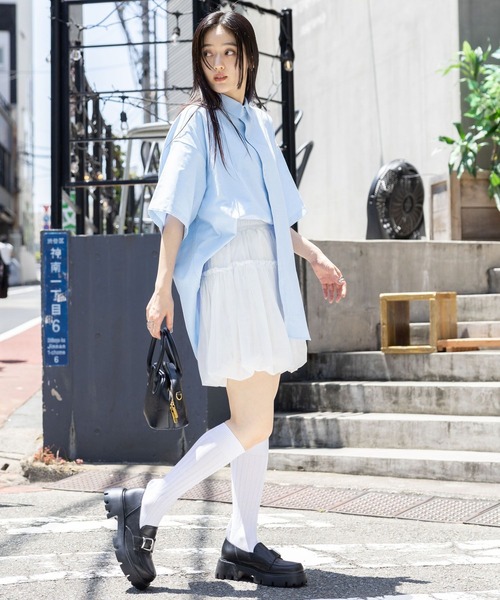 RAGEBLUE（レイジブルー）の「チュールバルーンミニスカート（スカート・レディース・ホワイト/ブラック・FREE）」の10枚目の写真