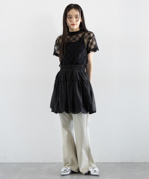 RAGEBLUE（レイジブルー）の「チュールバルーンミニスカート（スカート・レディース・ホワイト/ブラック・FREE）」の12枚目の写真