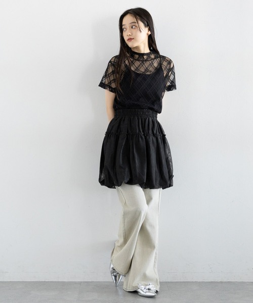 RAGEBLUE（レイジブルー）の「チュールバルーンミニスカート（スカート・レディース・ホワイト/ブラック・FREE）」の13枚目の写真