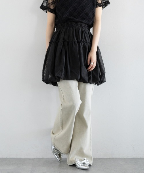 RAGEBLUE（レイジブルー）の「チュールバルーンミニスカート（スカート・レディース・ホワイト/ブラック・FREE）」の14枚目の写真