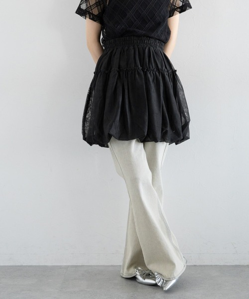 RAGEBLUE（レイジブルー）の「チュールバルーンミニスカート（スカート・レディース・ホワイト/ブラック・FREE）」の15枚目の写真