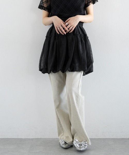 RAGEBLUE（レイジブルー）の「チュールバルーンミニスカート（スカート・レディース・ホワイト/ブラック・FREE）」の16枚目の写真