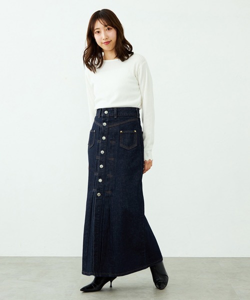 SOMETHING(サムシング)の「【GISELe 10月号掲載】atelier SOMETHING JACKET DETAIL SKIRT/アトリエサムシングロングデニムスカート(デニムスカート・レディース・ブルー/インディゴブルー・SMALL/MEDIUM)」の17枚目の写真