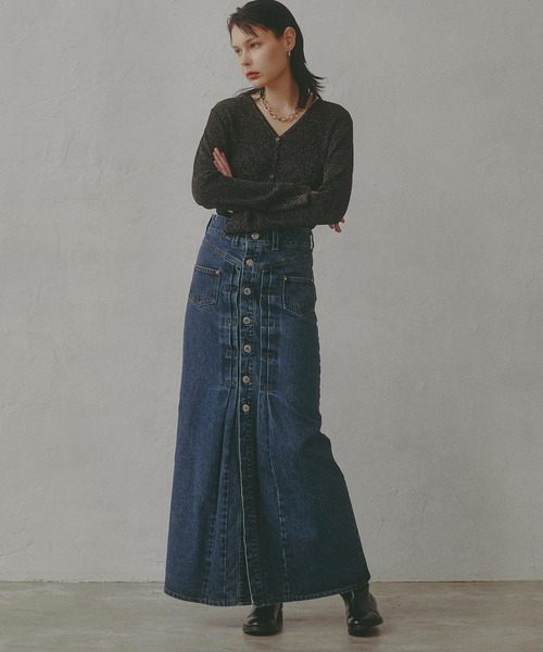 【新品タグ付き】L'Appartement/デニムスカート GISELe 10月号掲載】atelier SOMETHING JACKET DETAIL SKIRT
