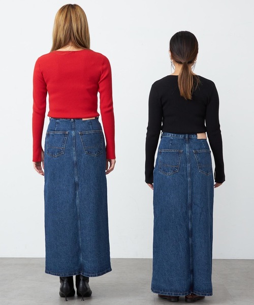 SOMETHING(サムシング)の「【GISELe 10月号掲載】atelier SOMETHING JACKET DETAIL SKIRT/アトリエサムシングロングデニムスカート(デニムスカート・レディース・ブルー/インディゴブルー・SMALL/MEDIUM)」の4枚目の写真