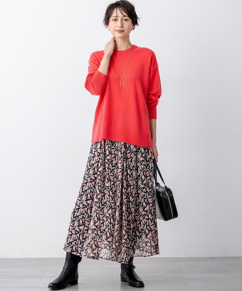 23区(ニジュウサンク)の「【洗える】Ratti アブストラクトプリント スカート(スカート・レディース・オレンジ系5/ブラック系5・40/38/36)」の7枚目の写真