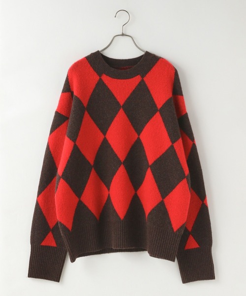 LOWRYS FARM(ローリーズファーム)の「ダイヤガラプルオーバーLS 581145(ニット/セーター・レディース・ブラウン/ブラック/グレー・FREE)」の3枚目の写真