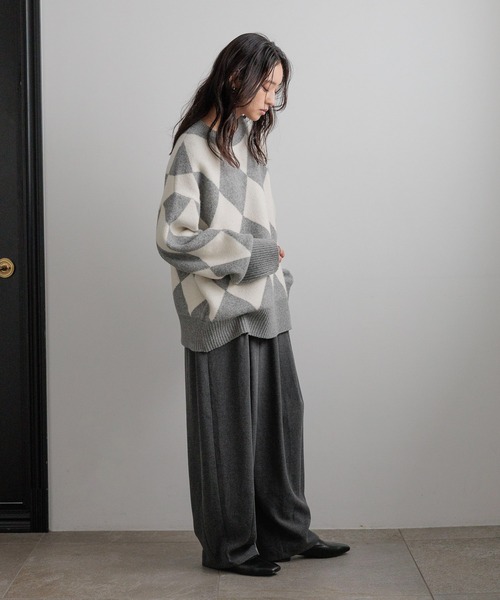 LOWRYS FARM(ローリーズファーム)の「ダイヤガラプルオーバーLS 581145(ニット/セーター・レディース・ブラウン/ブラック/グレー・FREE)」の15枚目の写真