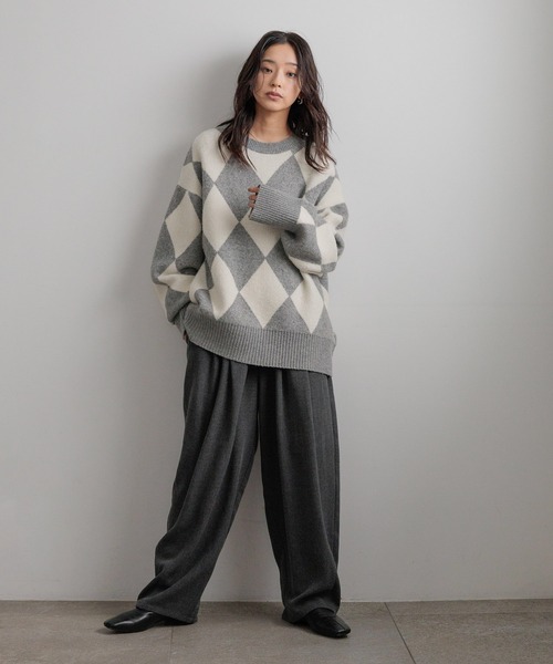 LOWRYS FARM(ローリーズファーム)の「ダイヤガラプルオーバーLS 581145(ニット/セーター・レディース・ブラウン/ブラック/グレー・FREE)」の17枚目の写真