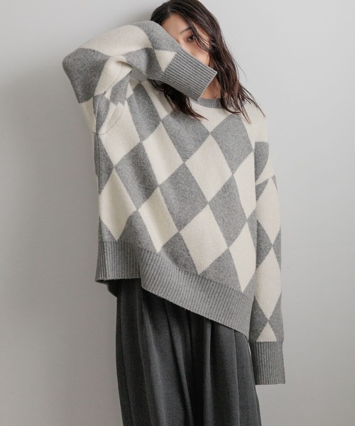 LOWRYS FARM(ローリーズファーム)の「ダイヤガラプルオーバーLS 581145(ニット/セーター・レディース・ブラウン/ブラック/グレー・FREE)」の20枚目の写真