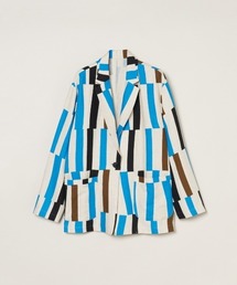 three dotsスリードッツ リネンミリタリージャケット ネイビー Lサイズ C dress scuba collarless jacket｜スリードッツ オフィシャル