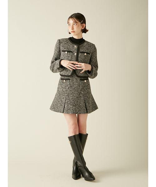 LILY BROWN（リリーブラウン）の「ツイードタックミニスカート（スカート・レディース・アイボリー/ブラック/グレー/ピンク・0/1）」の11枚目の写真